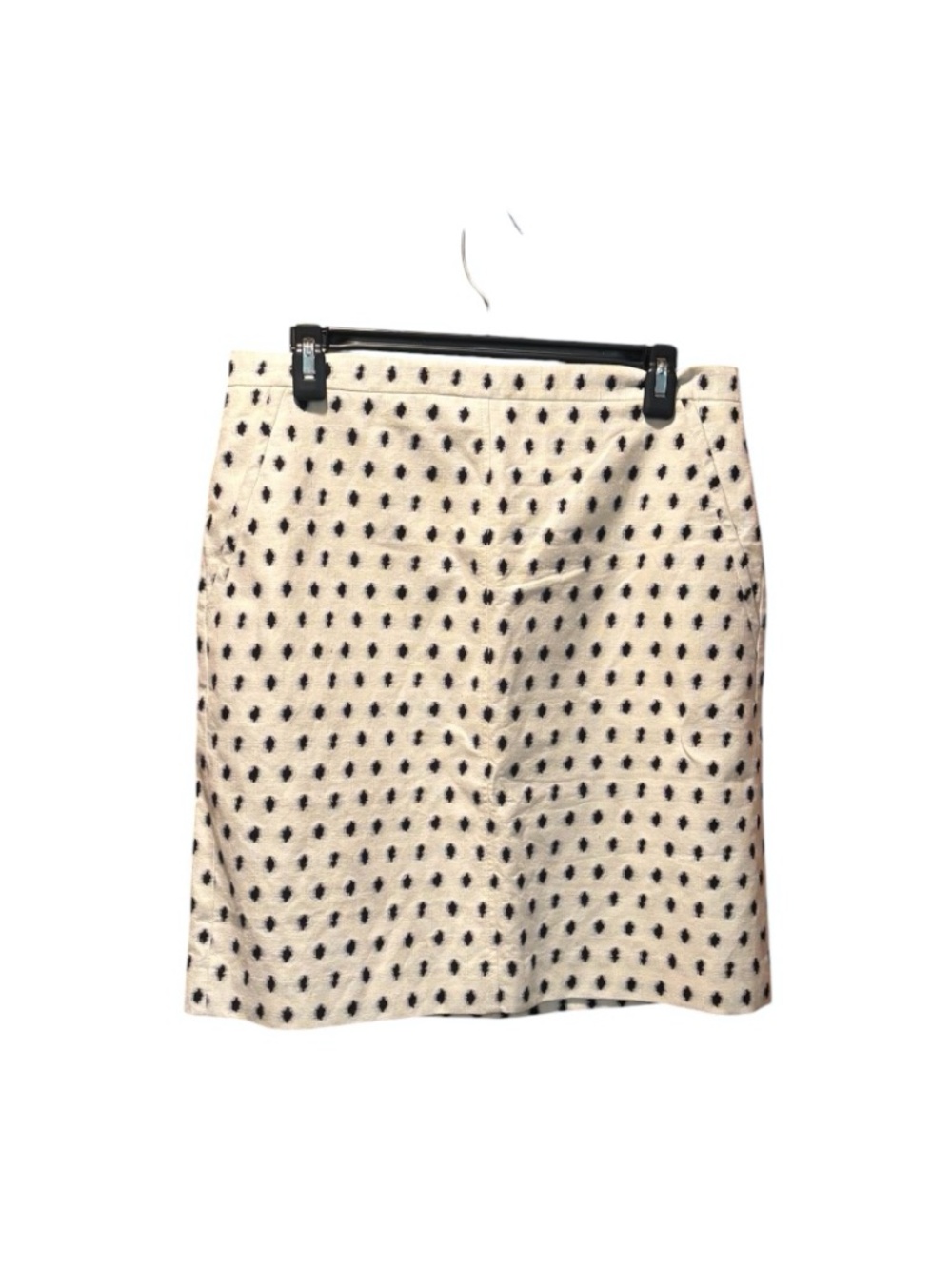 Anne Klein Cotton Linen Blend Pencil Straight Skirt White Black Size 8 NWT